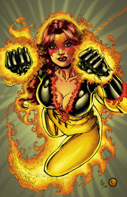 Firestar (Angelica "Angel" Jones) - Marvel Superheroine Superhero wanita anggota Hellions yang memiliki kekuatan energi gelombang mikro dan dapat terbang