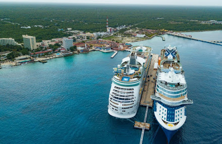 Cozumel, primer puerto de Latinoamérica en recibir a dos cruceros en un mismo día, con más de cuatro mil turistas