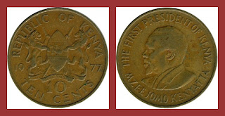 K3 KENYA 10 CENTS COIN XF (1969-1978)