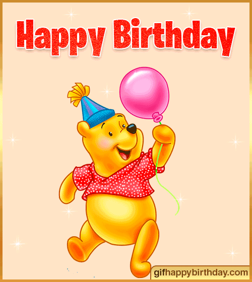 gif happy birthday Winnie Pooh