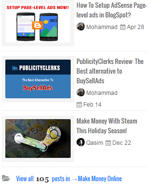 Display Recent Posts by label With Thumbnails in blogger