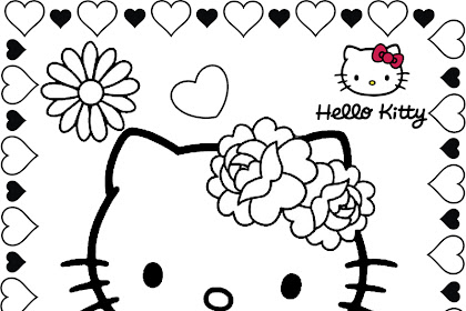 Hello Kitty Valentine Coloring Pages Team colors