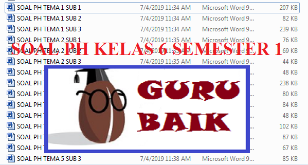 Soal PH Kelas 6 Semester 1 Kurikulum 2013 Revisi 2018 Semua Tema