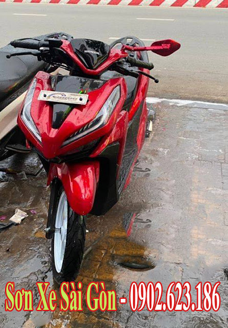 Mẫu sơn xe Honda vario màu đỏ candy cực đẹp