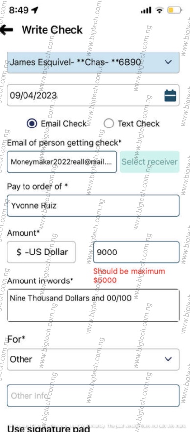 Electronic Check Writter