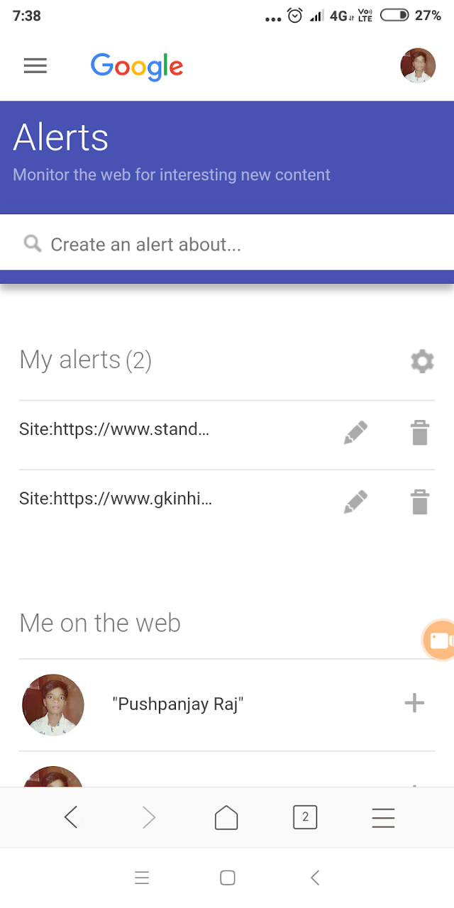 Google alert! Get notification on every blog post indexing