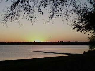 Sunset From the Bath House Cultural Center,Cell Phone Photo By Sheila Cunningham
