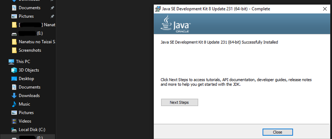 Proses Installasi JDK-8u231-windows-x64 - 8