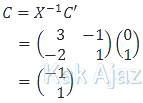 menentukan titik C dari C’ dengan matriks transformasi X