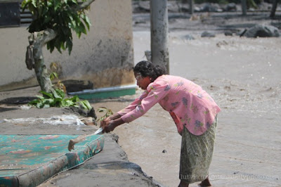 disaster cold lava of Merapi in Magelang District of Indonesia