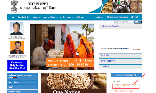 Rajasthan Ration Card List Online