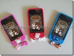 Iphone 4-4s Rubber case with 3 interchangeable touch button - 1