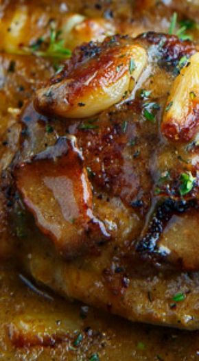 A rustic one pot roast chicken with whole cloves of garlic is a super tasty asiago gravy!