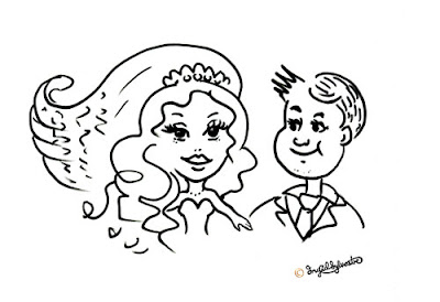 Wedding caricature by North East UK caricaturist Ingrid Sylvestre