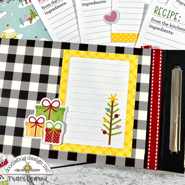 Christmas Recipe Scrapbook Album with journaling card