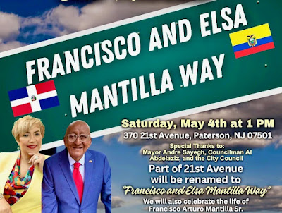 Paterson honrará este sábado a Francisco y Elsa Mantilla con una calle a sus nombres 