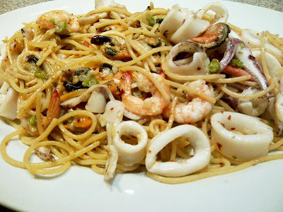 Tumis.my - resepi Spaghetti Oglio Seafood Local