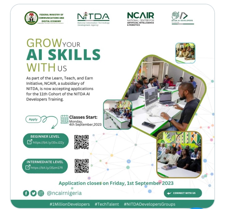 Application for NITDA AI Developers Group Training Cohort 11 Open