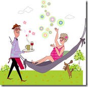 retirees couple hammock
