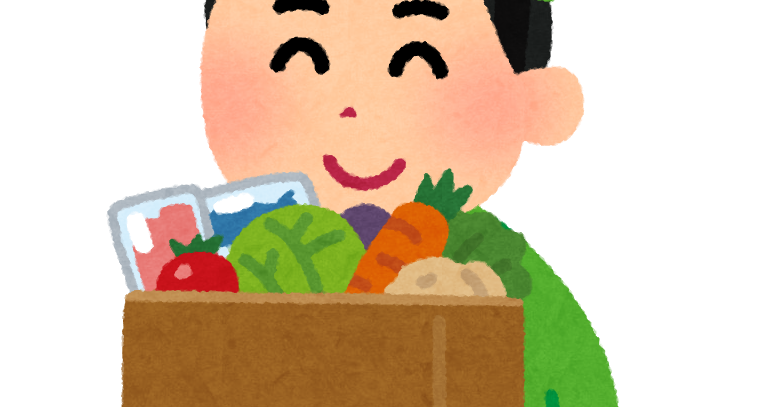 生鮮食品を運ぶ配達員のイラスト 男性 かわいいフリー素材集 いらすとや