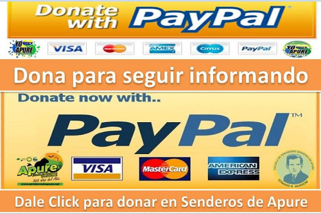 DONATIONS: You can donate to the PayPal of Paths of Apure from 1 $ onwards and from anywhere in the world.