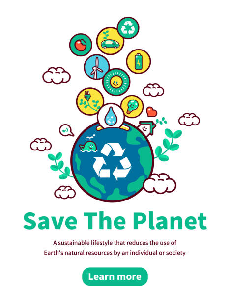 The concept of Save The Planet, sustainability, environmental protection, and growing clean eco planet Earth fund