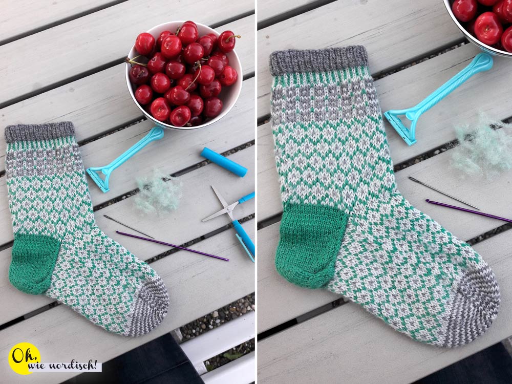 Wollsocken reparieren