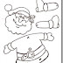 Navidad, papá Noel para colorear, recortar y armar