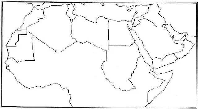 خريطة الوطن العربي صماء ملونة وابيض واسود حديثة 2019