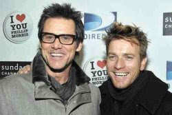 Jim Carrey (left) and Ewan McGregor attend the Sundance Film Festival in Park City, Utah, where their film I Love You Philip Morris screened - Photograph by: Getty Images, Canwest News Service