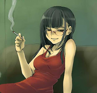 Cool anime girls with smoking