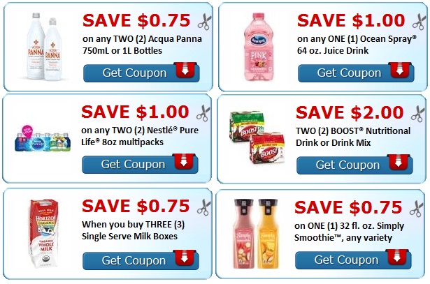 Print Nestle, Milk, Boost, Ocean spray Coupons