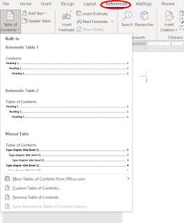 Create Table of Contents in Word