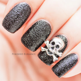 IsaDora - Black Crush swatch review nail polish skull nail art manicure