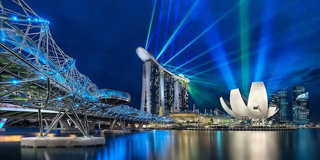 Helix Bridge and Marina Bay