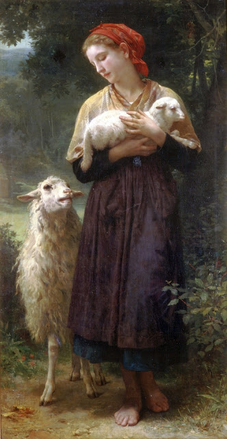 William Adolphe Bouguereau,genre painting,cute girl