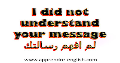 I did not understand your message    لم افهم رسالتك