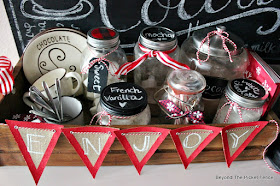 banner, burlap, cocoa station, enjoy sign, mason jars, Target,https://goo.gl/U8dcWx