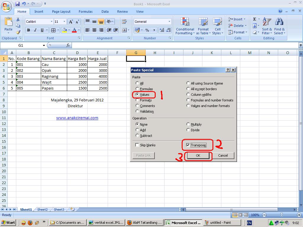 Laviola semarang: CARA MERUBAH DATA EXCEL DARI VERTIKAL KE 