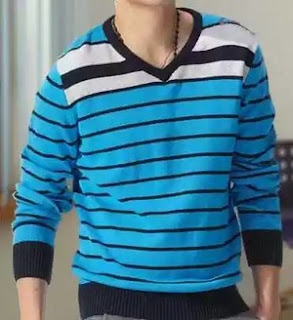  sweater rajut blue man