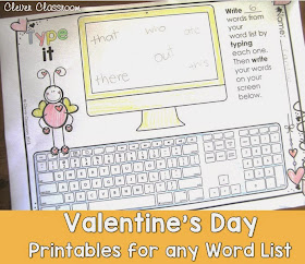 Valentine's Day Printables for any Word List