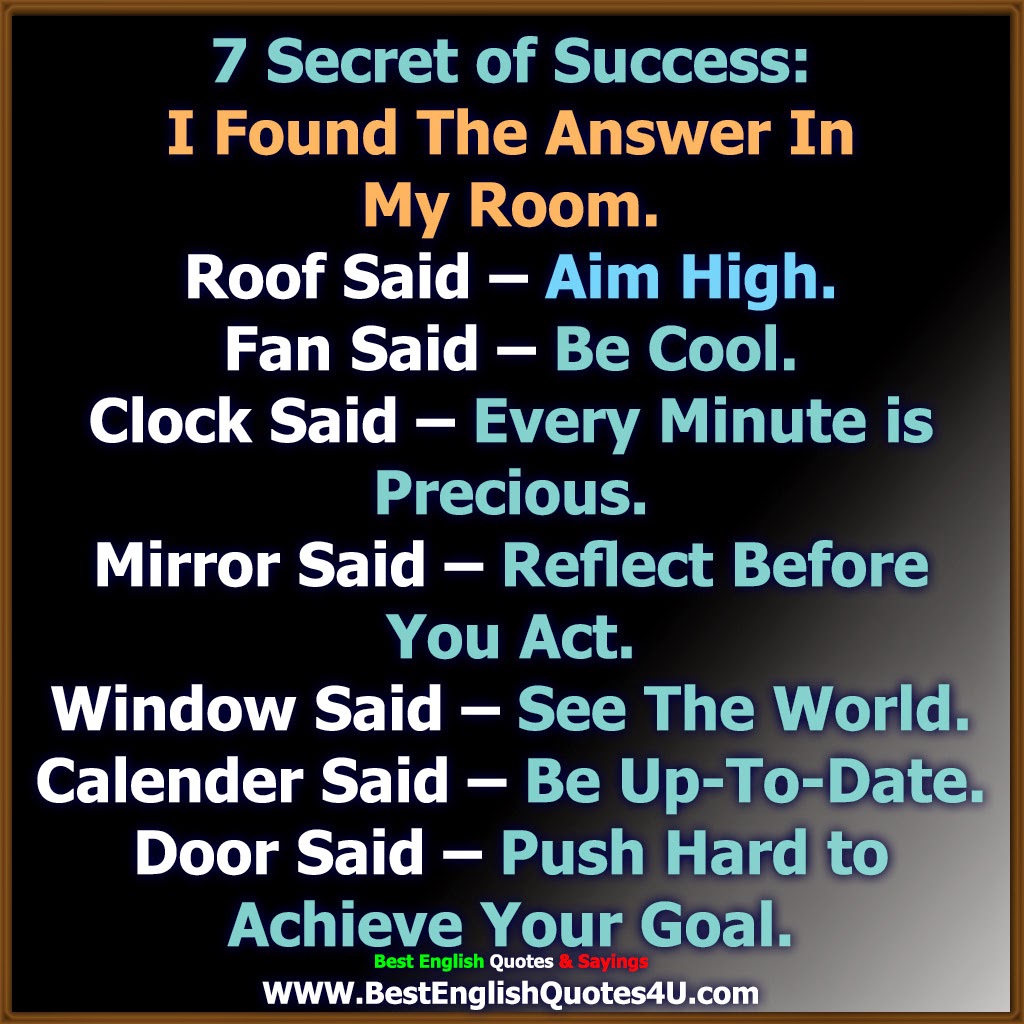 7 Secret of Success Best  English  Quotes  Sayings 