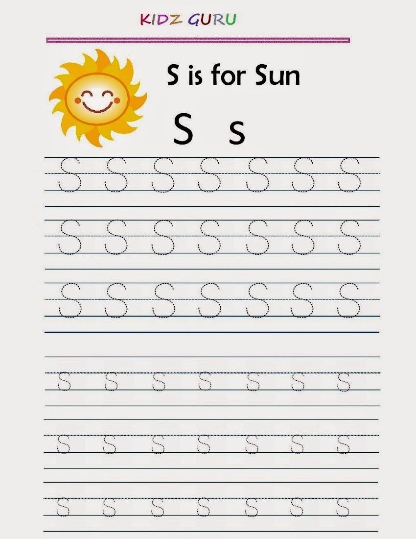 Printable Tracing Worksheet - Alphabet S s