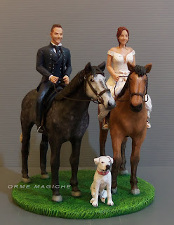 cake topper matrimonio tema animali sposi a cavallo passione cavalli nozze orme magiche
