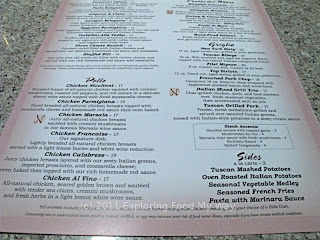 Nicolinni's Menu Back Side Bottom