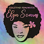 Card em degrade rosa, azul e verde. Rosto de Elza Soares mais jovem com cabelo Black Power e sobre ele o texto: Movimento Feminista Elza SOARES.