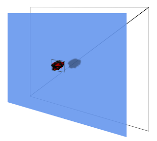 Example of a 2D scene created with 3D vertices