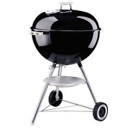 Weber 741001 22.5-Inch One-Touch Silver Kettle Grill, Black