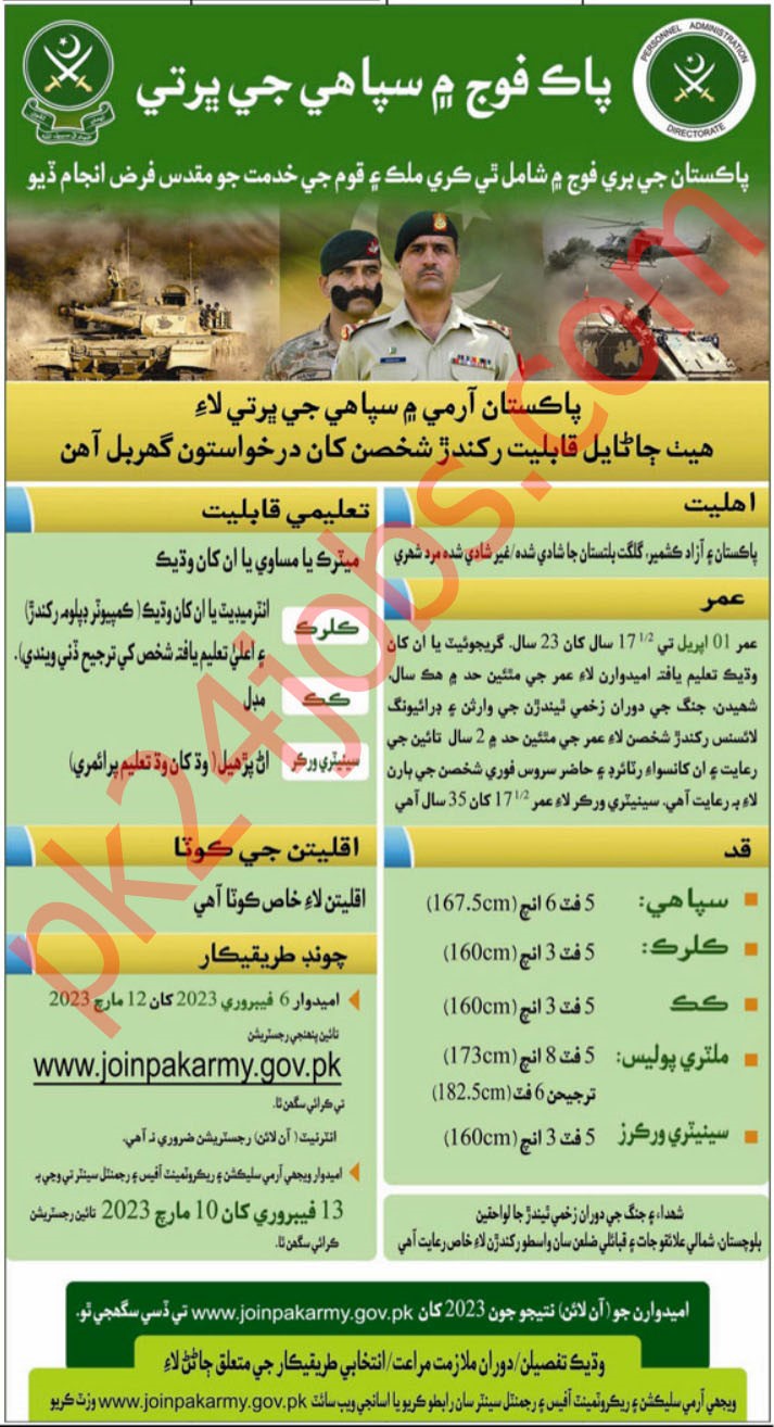 Pak Army Jobs 2023 – Government Jobs 2023