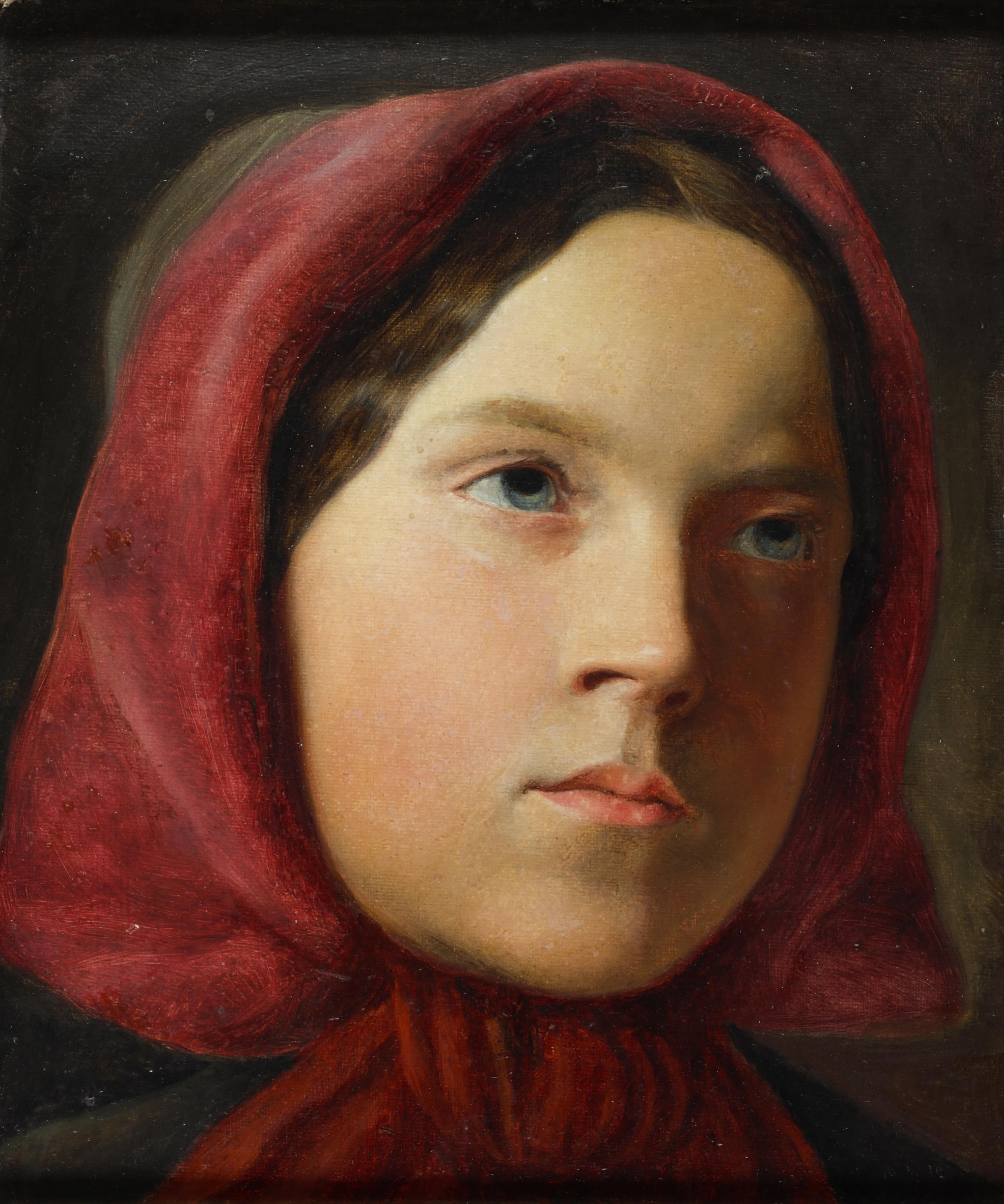 Johann-Baptist-Reiter-Junge-Frau-mit-rotem-Kopftuch